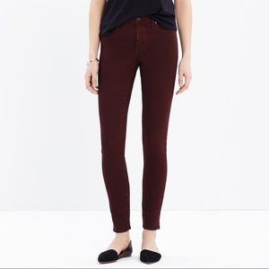 Oxblood High-rise Skinny Jeans